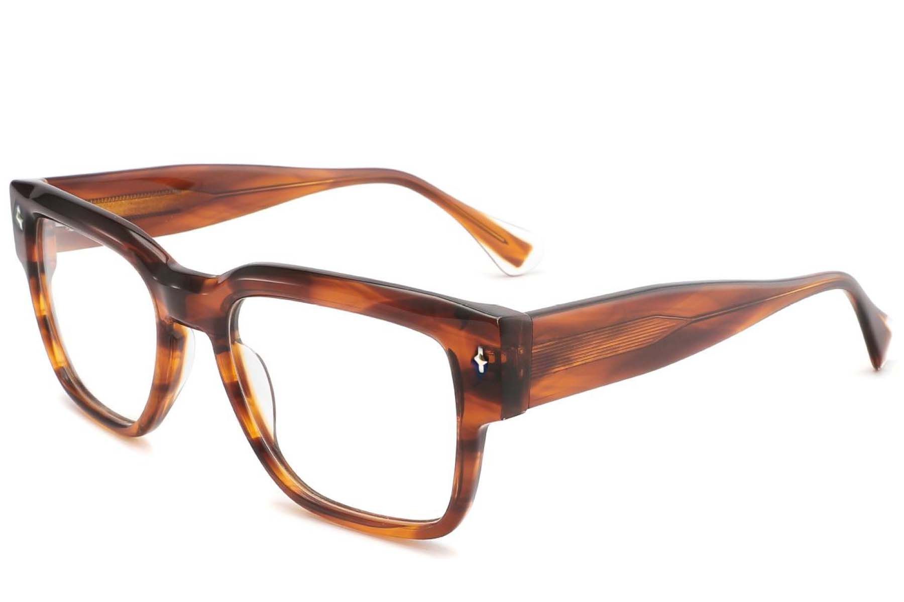 Rectangular Tortoiseshell Acetate Glasses #BS2425-1668