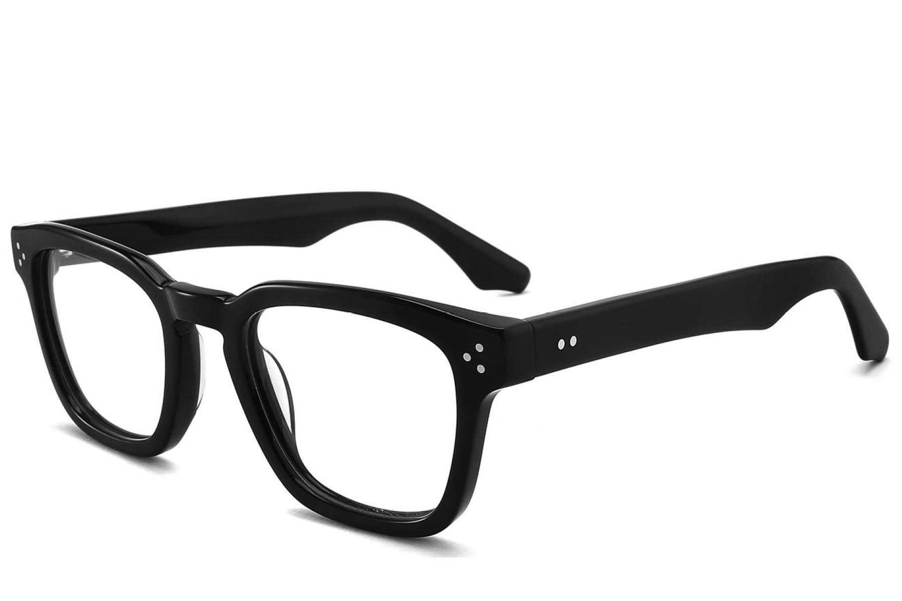 Rectangular Black Acetate Glasses #BS2425-1672