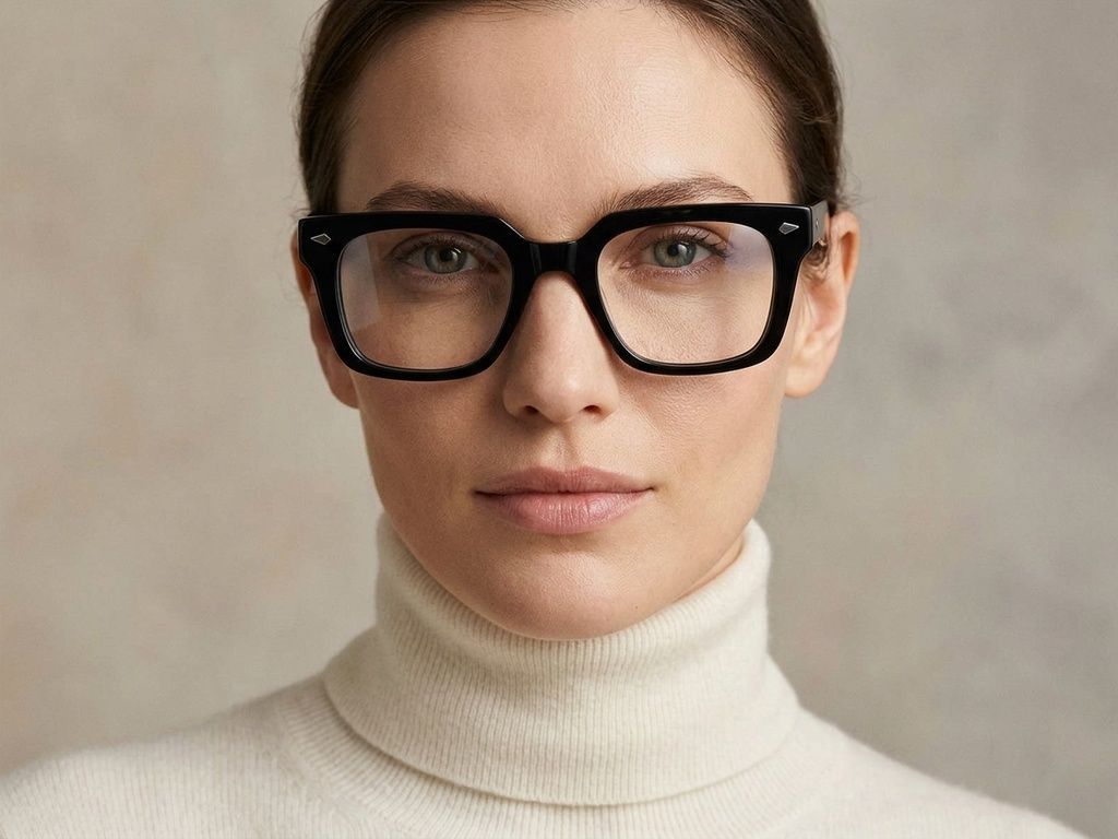 Lunettes rectangulaires en acétate noir #BS2425-1677