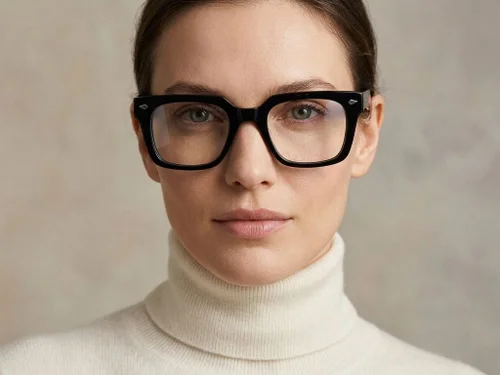 Lunettes rectangulaires en acétate noir #BS2425-1677