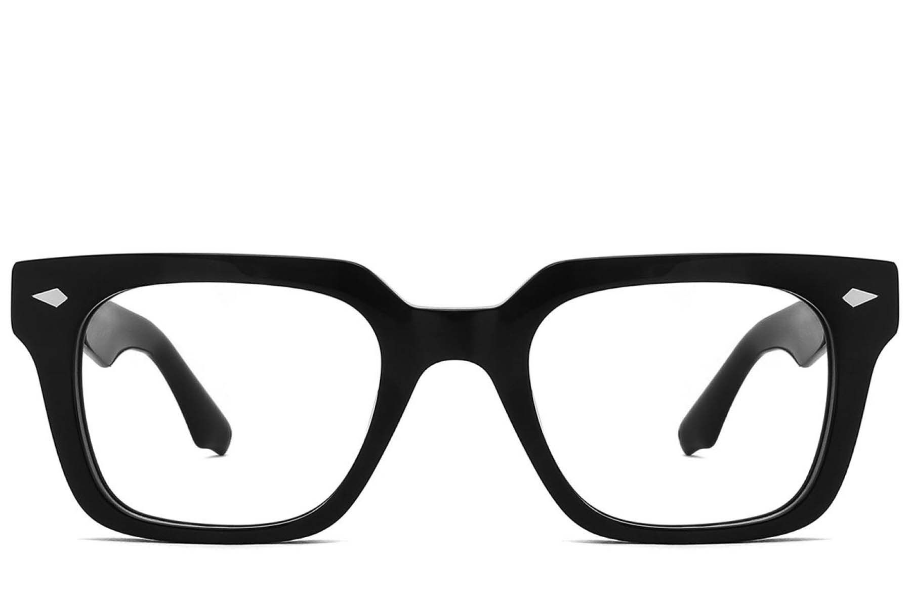 Rectangular Black Acetate Glasses #BS2425-1677
