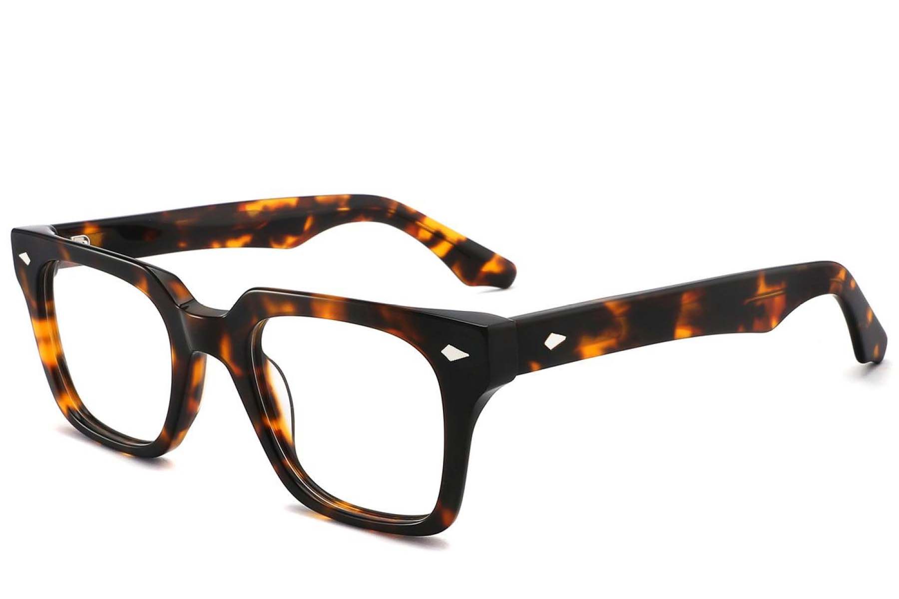Rectangular Tortoiseshell Acetate Glasses #BS2425-1678