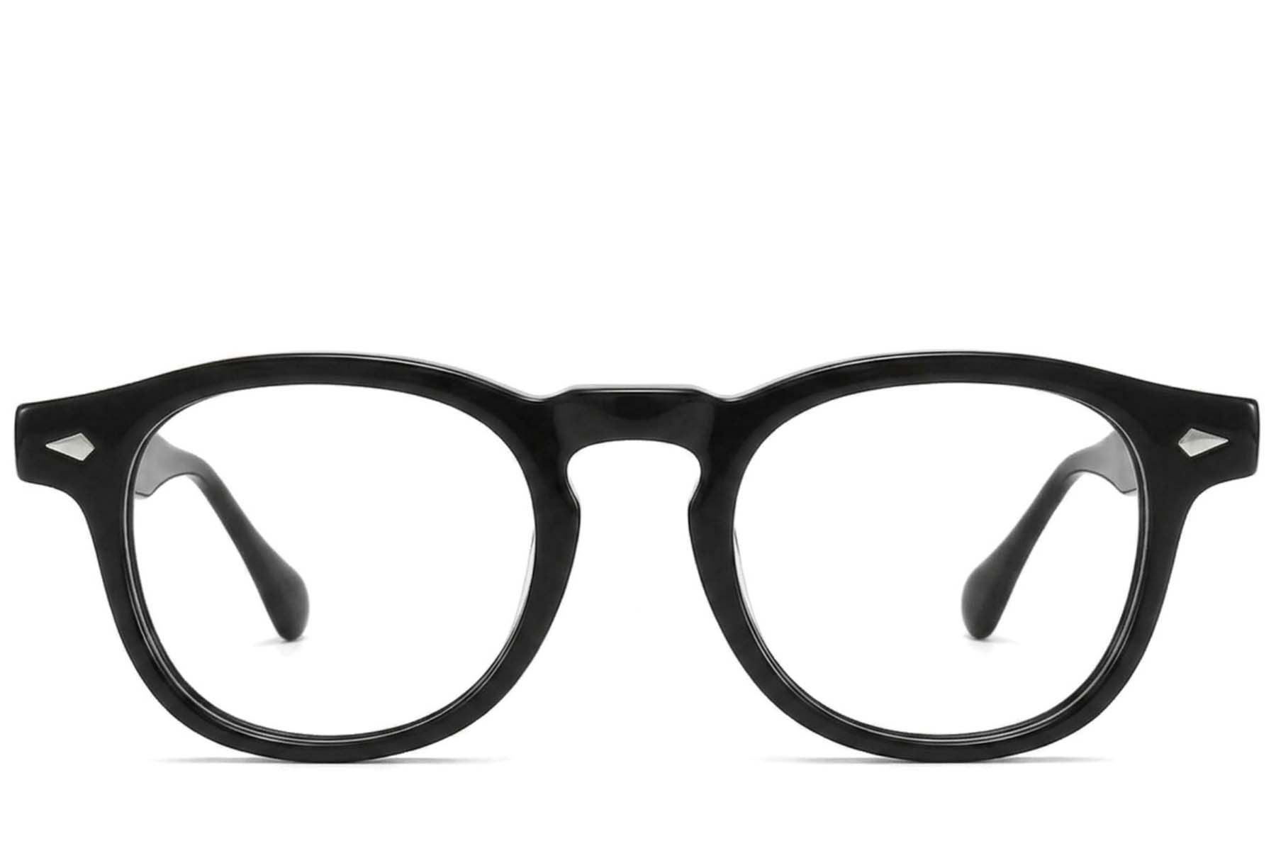 Oval Black Acetate Glasses #BS2425-1680