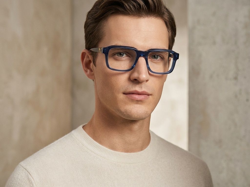 Bicchieri rettangolari in acetato blu #BS2425-1685