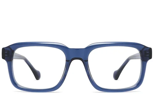 Lunettes rectangulaires en acétate bleu #BS2425-1685