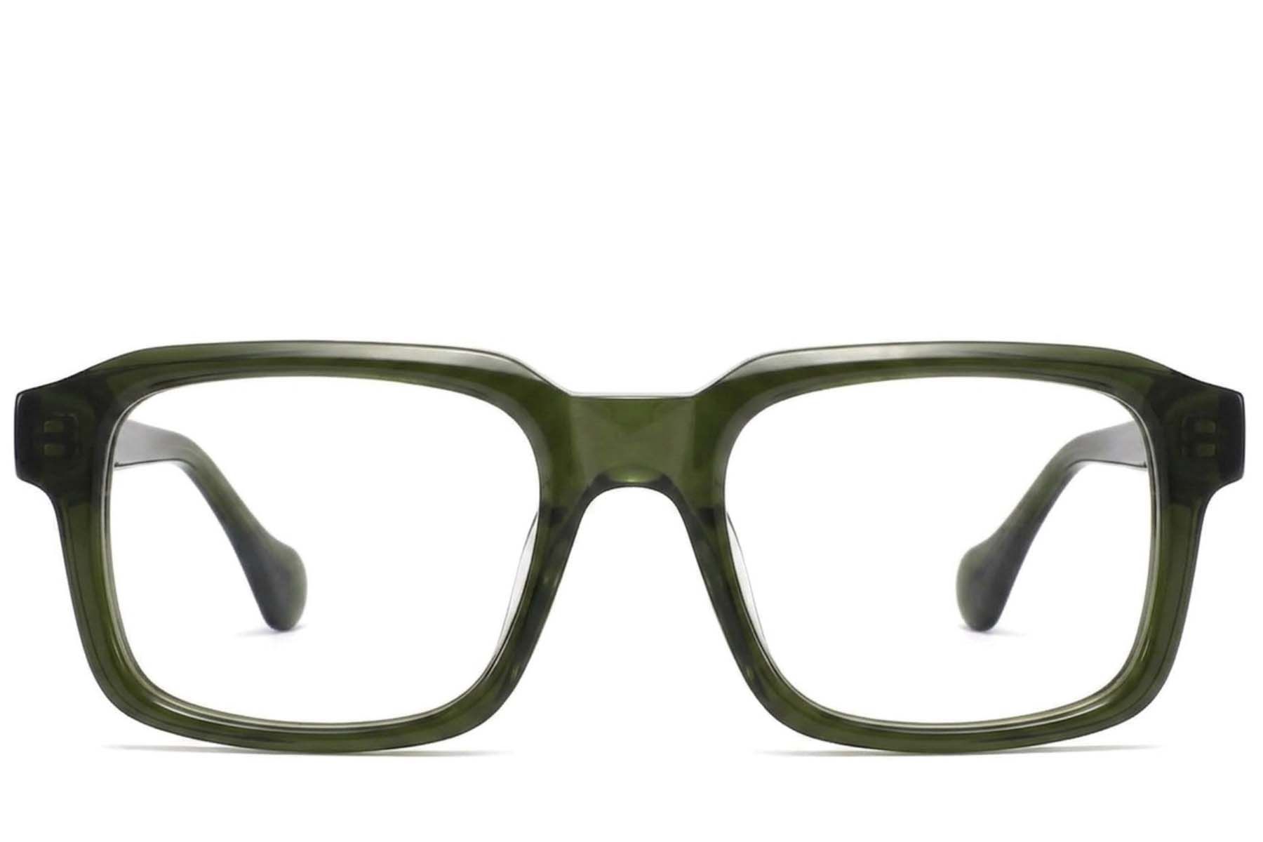 Rectangular Green Acetate Glasses #BS2425-1686