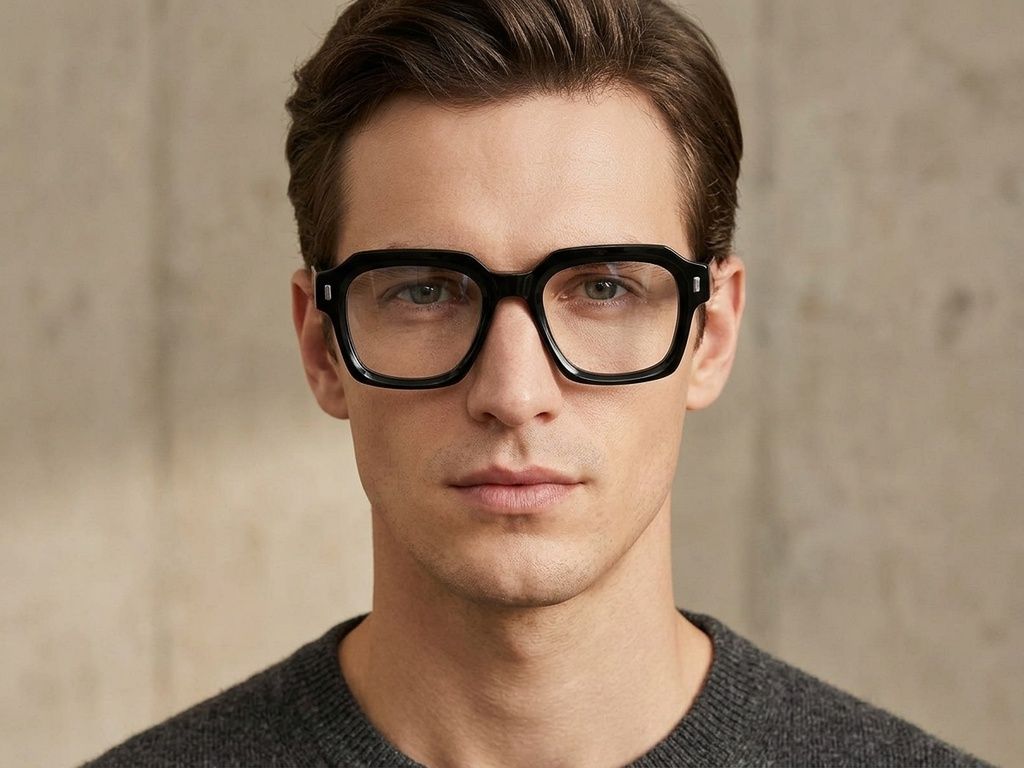 Rectangular Black Acetate Glasses #BS2425-1687