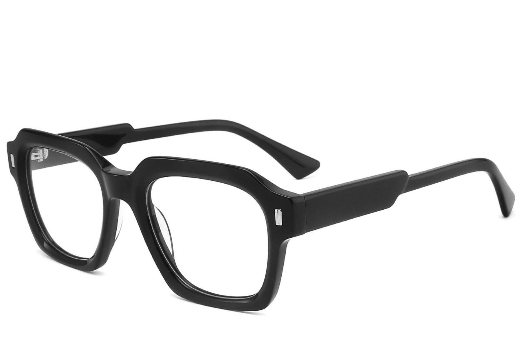 Rectangular Black Acetate Glasses #BS2425-1687
