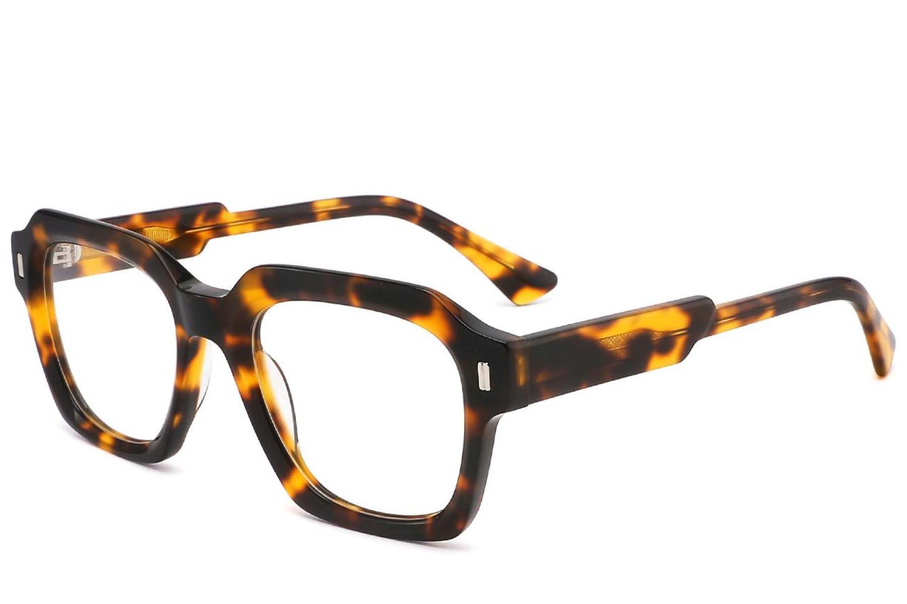 Rectangular Tortoiseshell Acetate Glasses #BS2425-1688