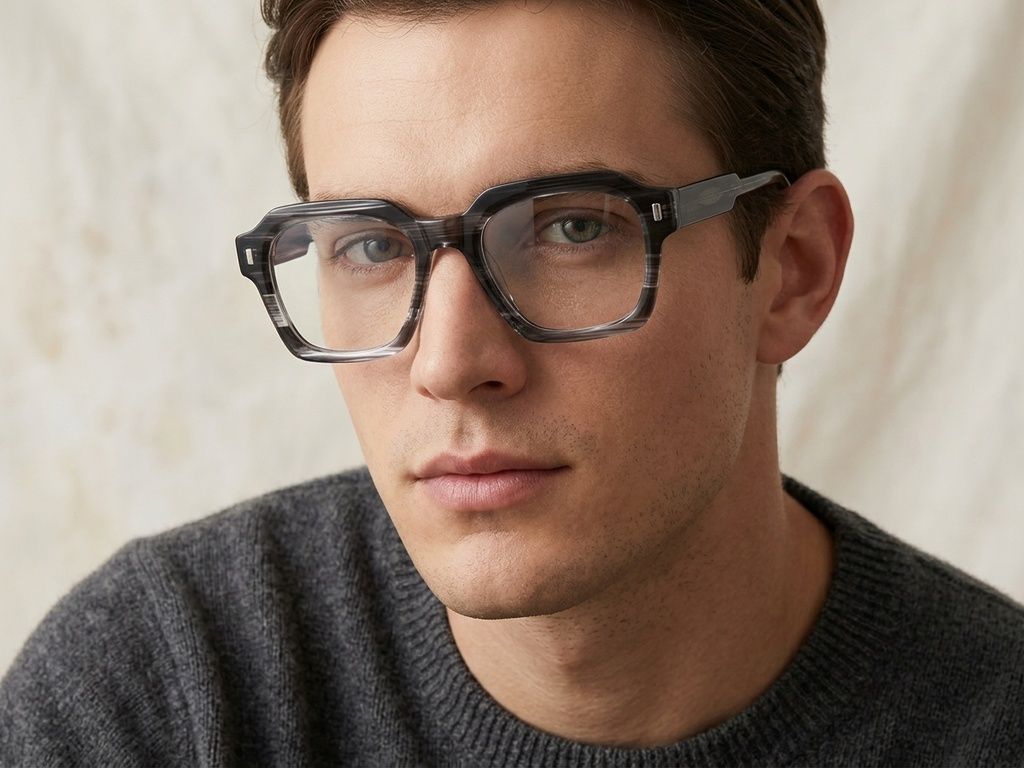 Rectangular Grey Acetate Glasses #BS2425-1689