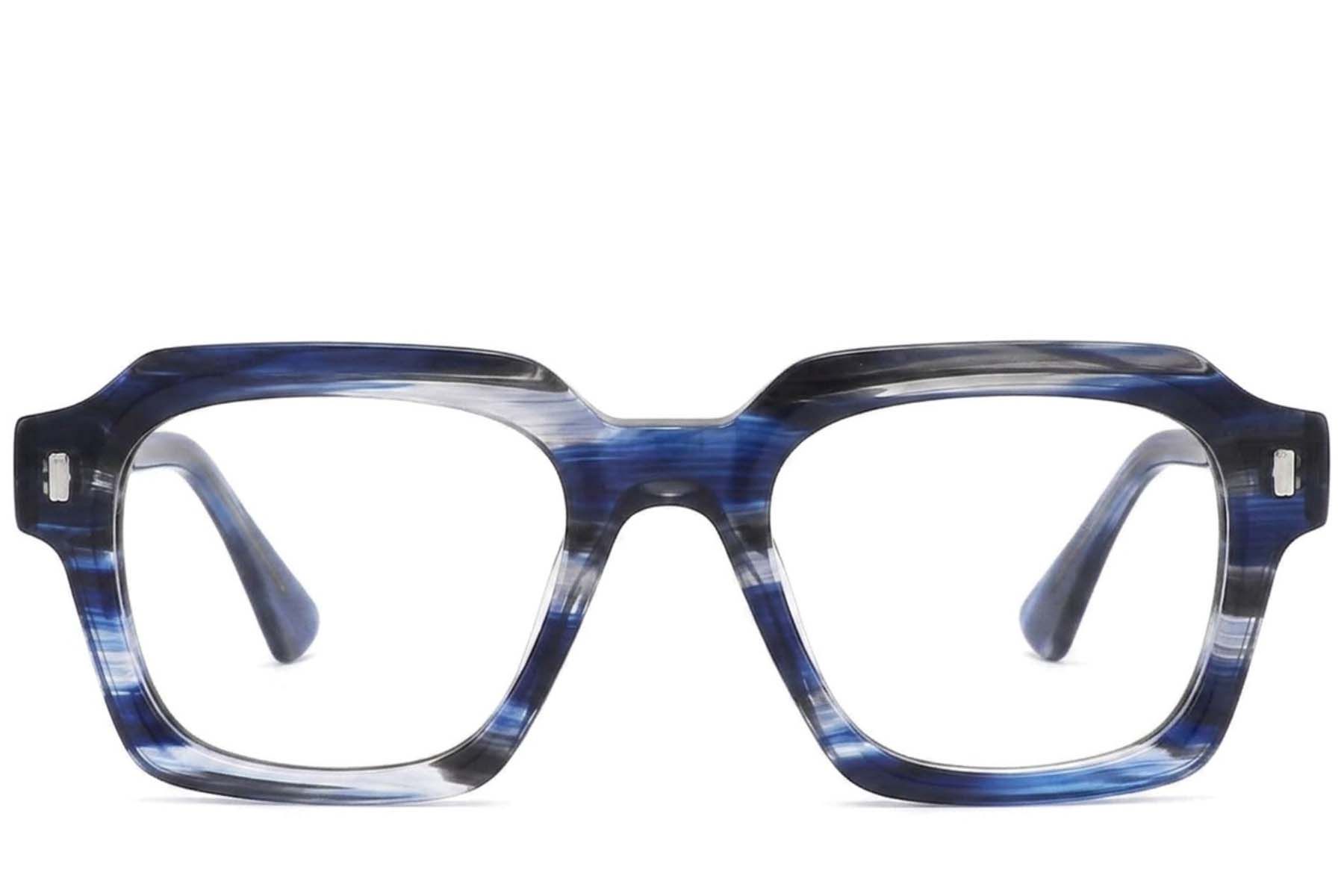 Rectangular Blue Acetate Glasses #BS2425-1690
