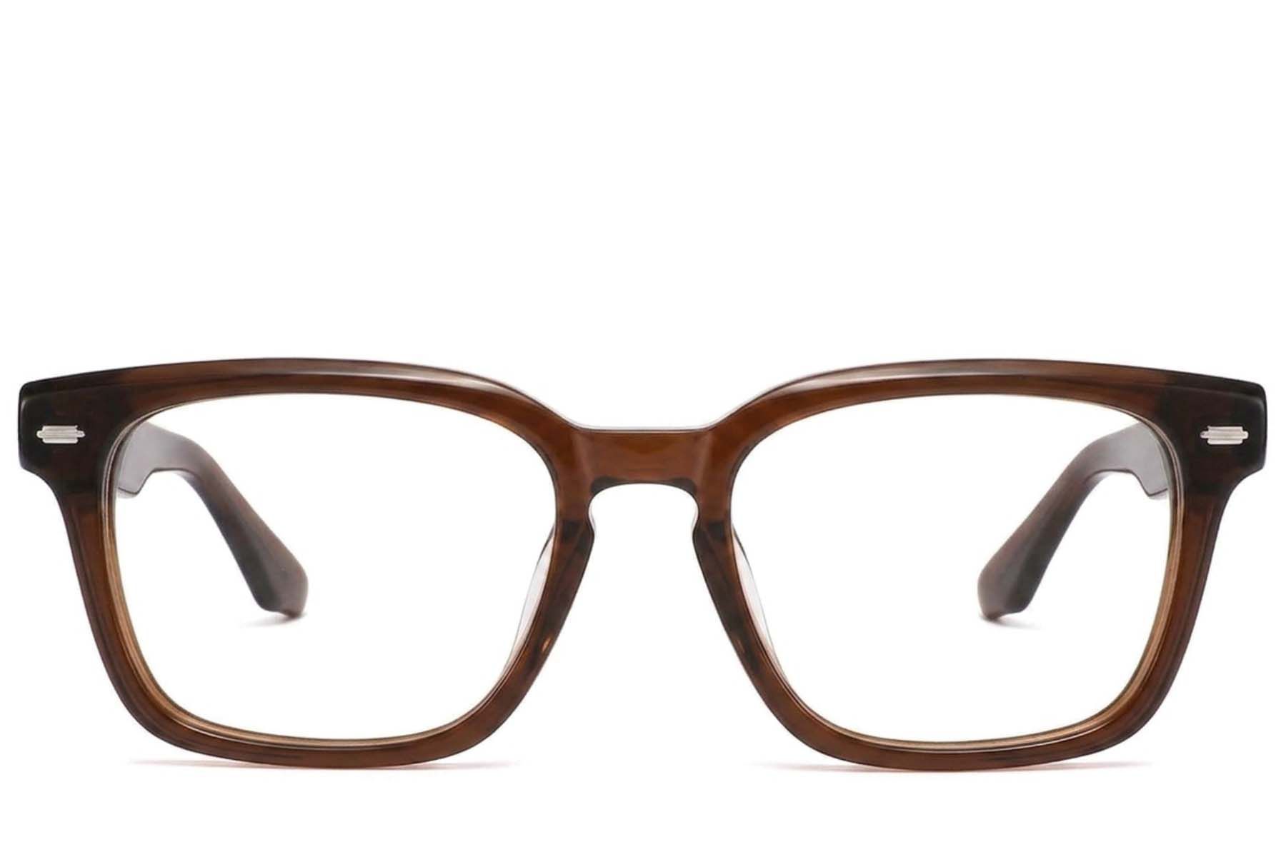 Rectangular Brown Acetate Glasses #BS2425-1694