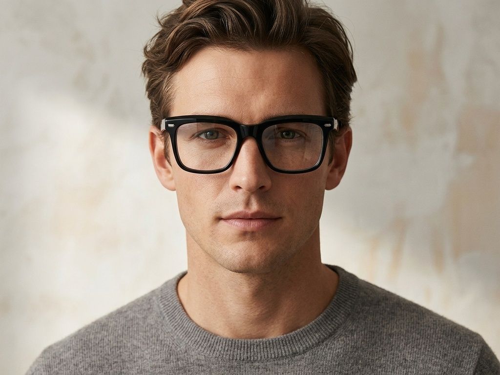 Rectangular Black Acetate Glasses #BS2425-1695