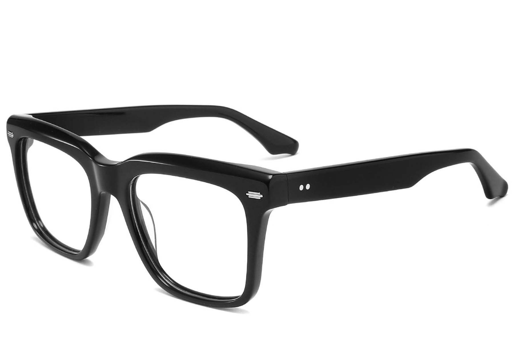Vasos rectangulares de acetato negro #BS2425-1695
