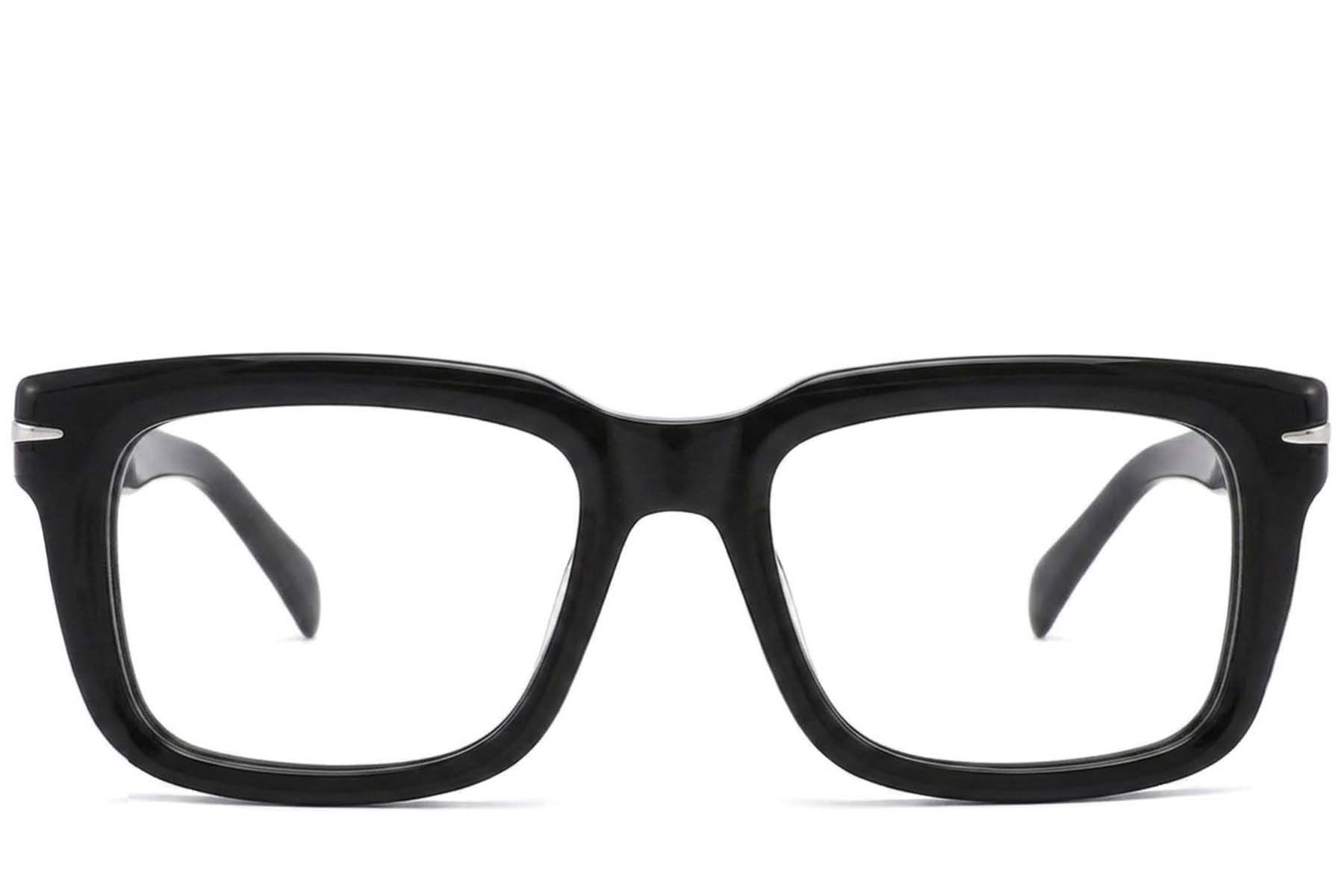 Lunettes rectangulaires en acétate noir #BS2425-1697