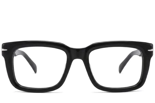 Lunettes rectangulaires en acétate noir #BS2425-1697