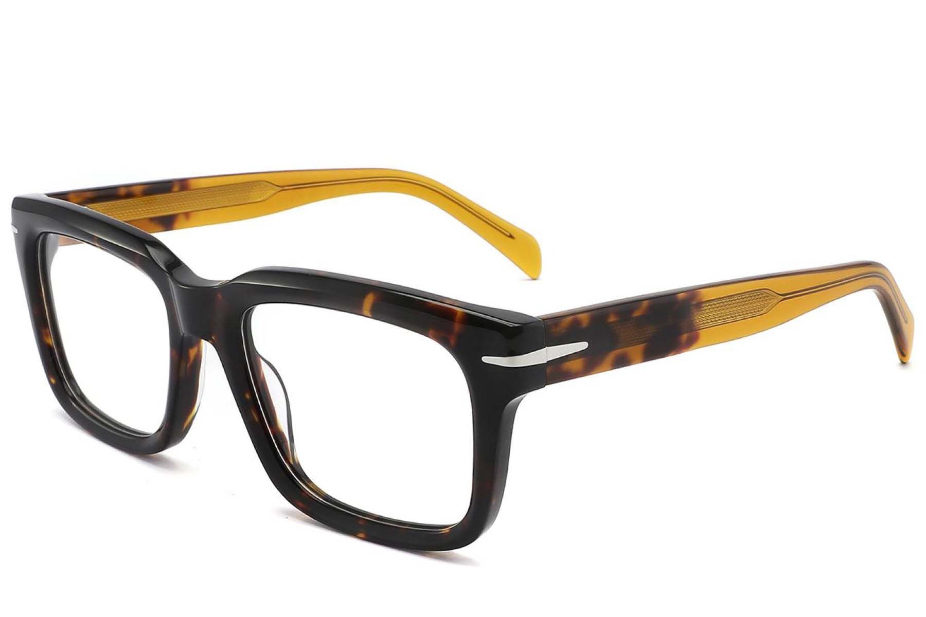 Gafas rectangulares de acetato con efecto carey #BS2425-1698