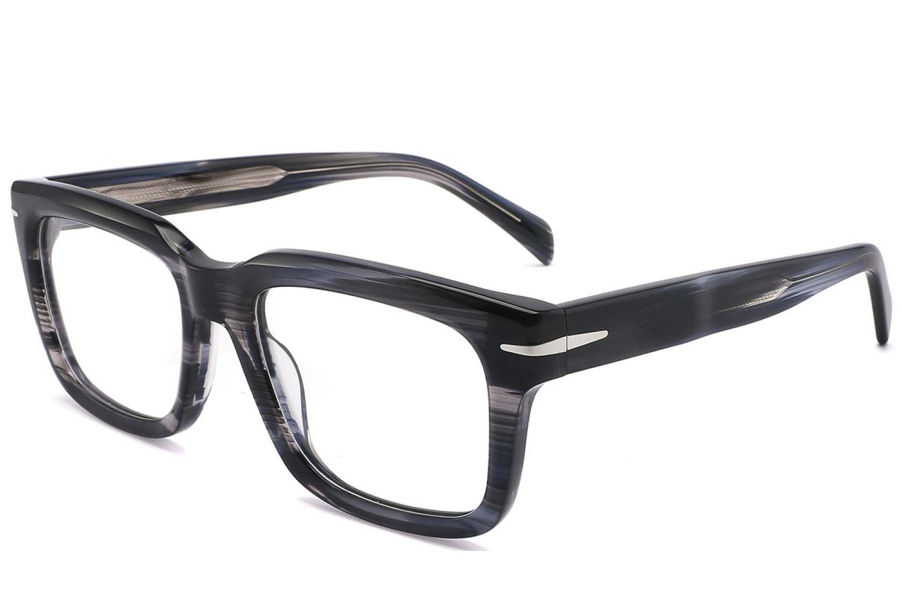 Bicchieri rettangolari in acetato grigio #BS2425-1701