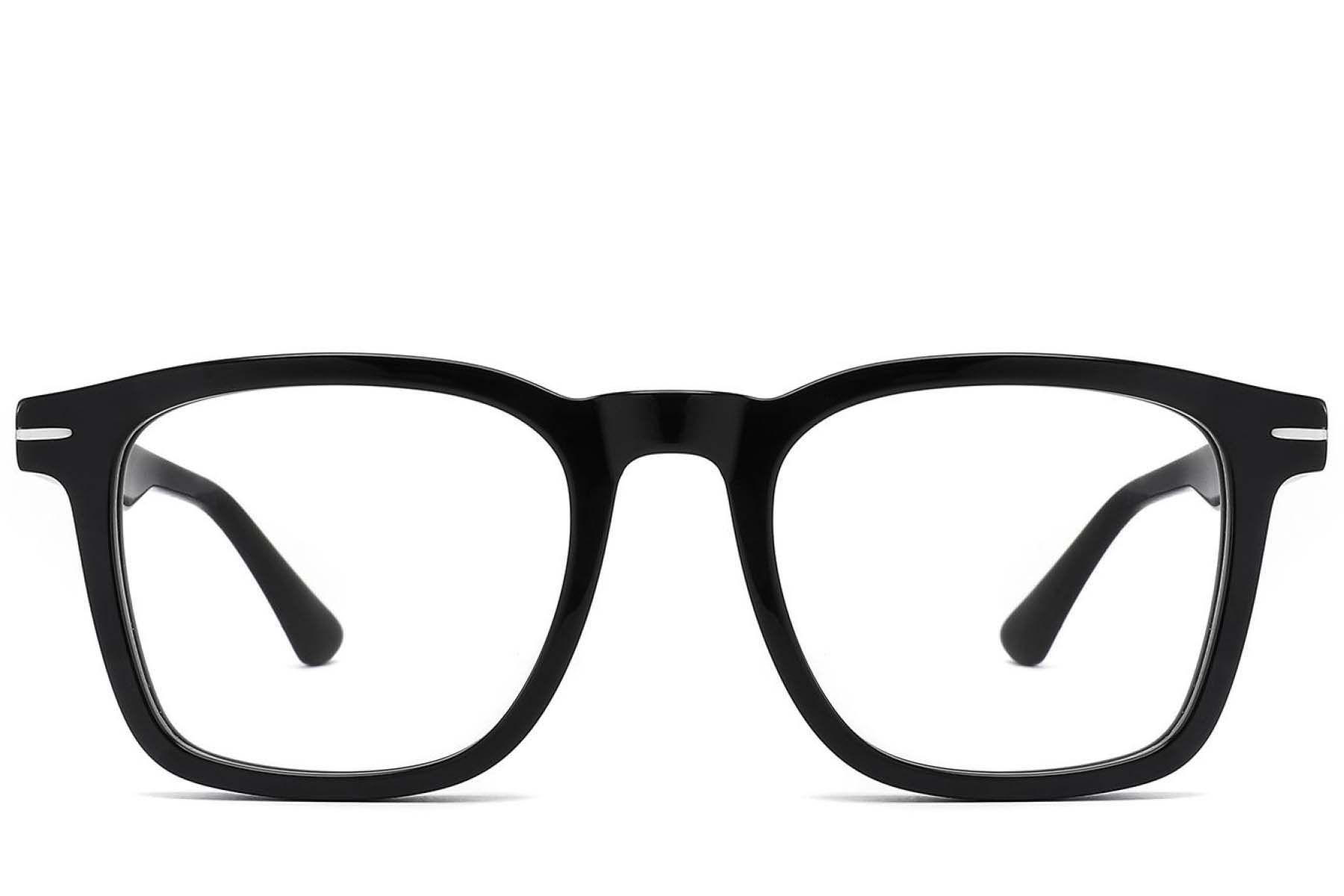 Rectangular Black Acetate Glasses #BS2425-1702