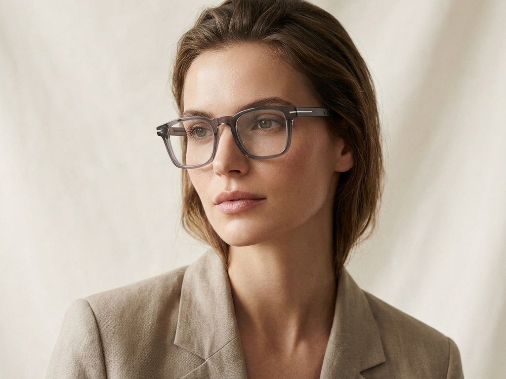 Rectangular Grey Acetate Glasses #BS2425-1704