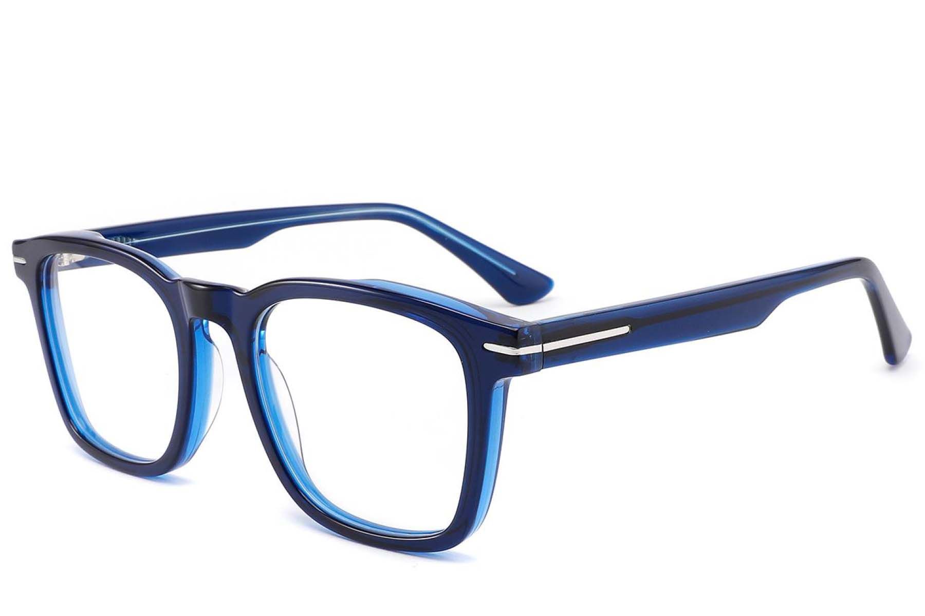Rectangular Blue Acetate Glasses #BS2425-1705