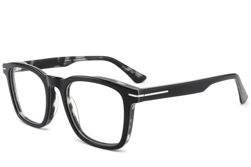 Lunettes rectangulaires en acétate noir #BS2425-1706