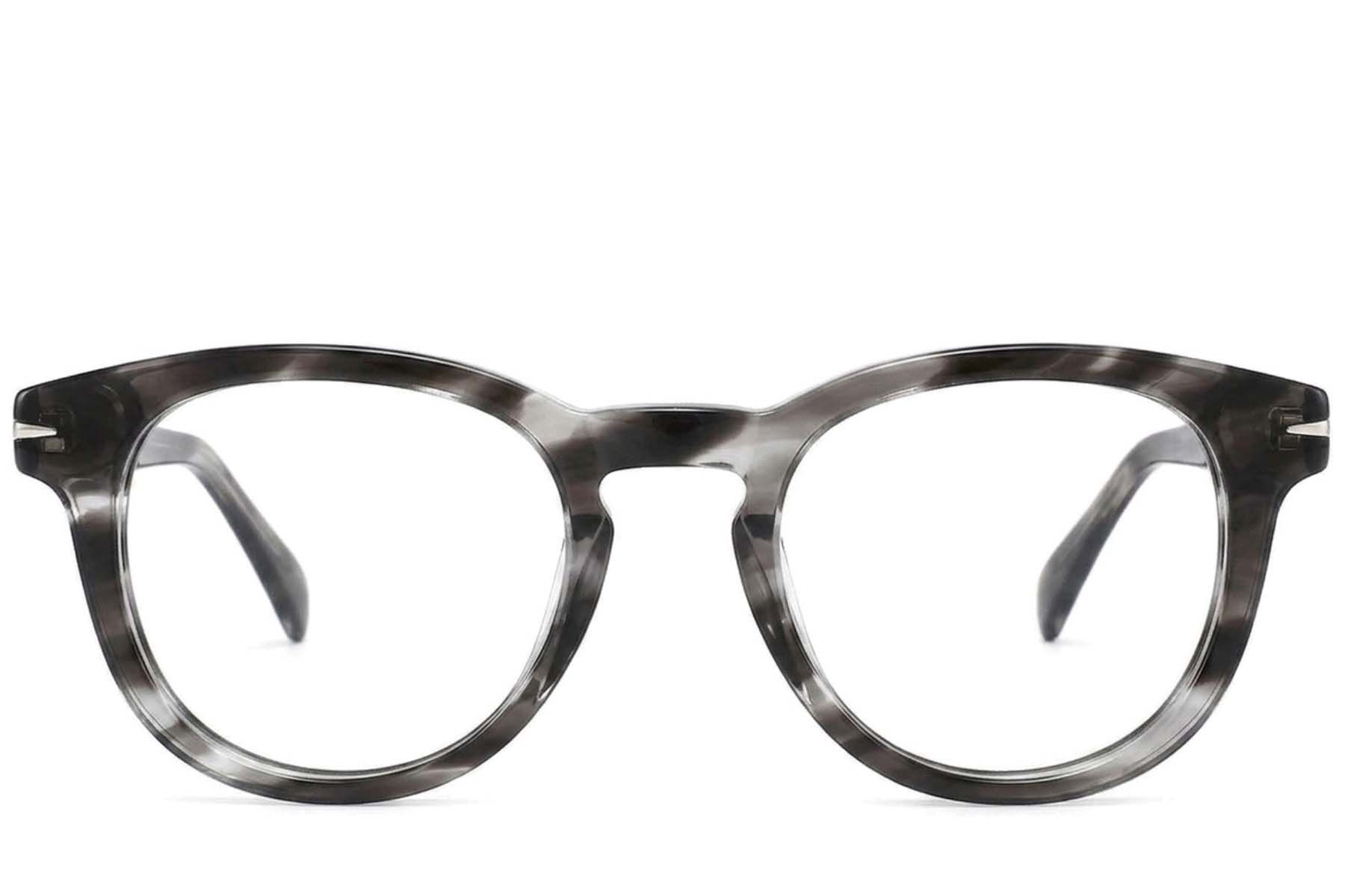 Lunettes ovales en acétate gris #BS2425-1707