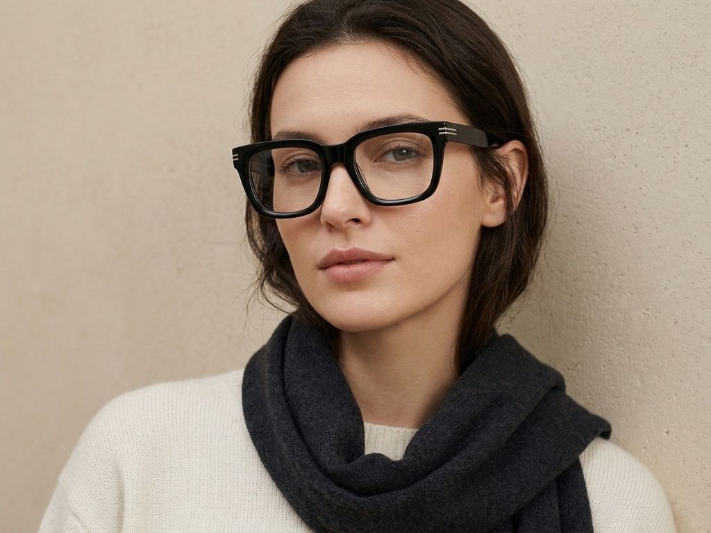 Rectangular Black Acetate Glasses #BS2425-1708