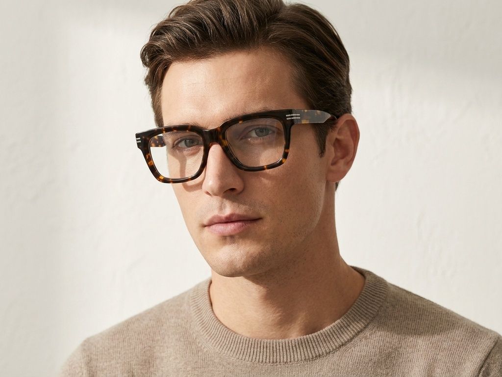 Gafas rectangulares de acetato con efecto carey #BS2425-1709