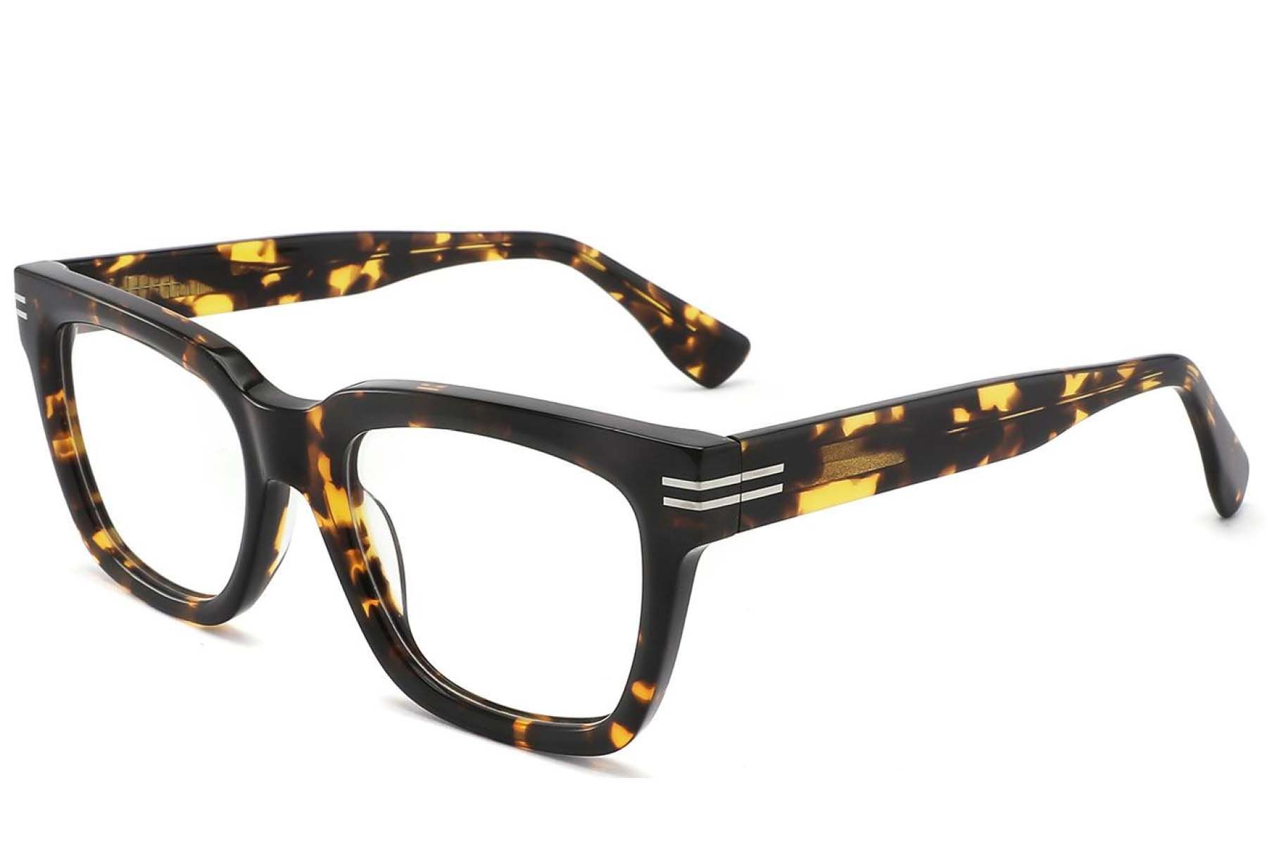 Rectangular Tortoiseshell Acetate Glasses #BS2425-1709