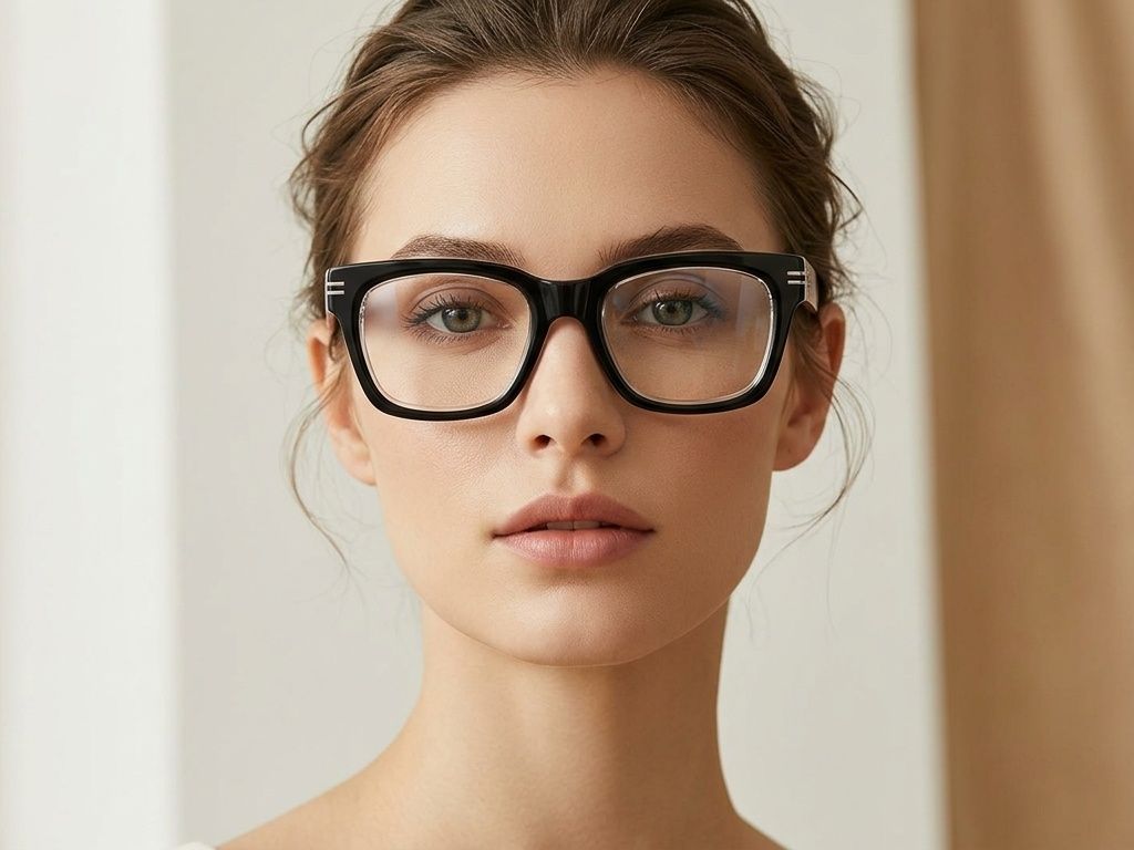 Lunettes rectangulaires en acétate noir #BS2425-1710