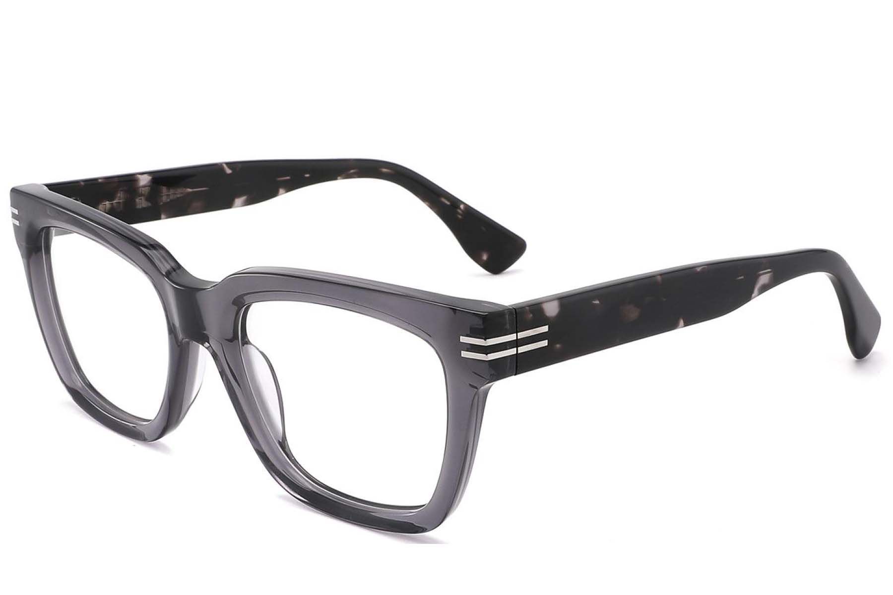 Bicchieri rettangolari in acetato grigio #BS2425-1711
