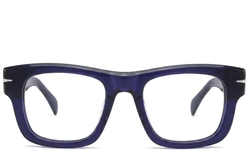 Lunettes rectangulaires en acétate bleu #BS2425-1713