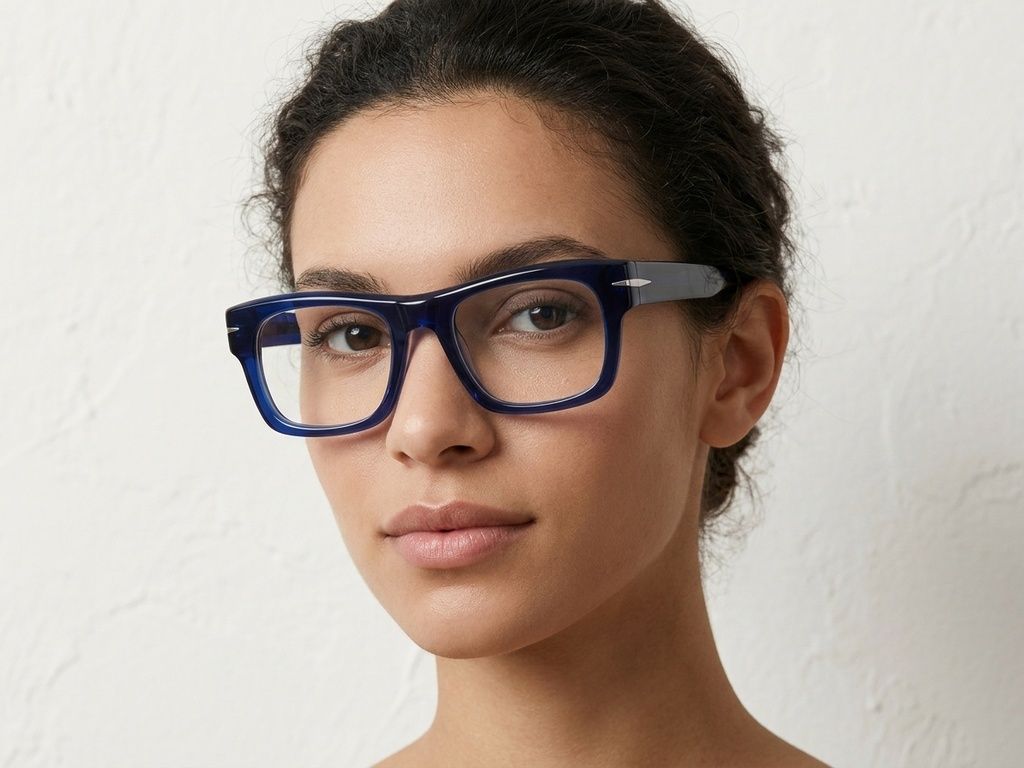 Rectangular Blue Acetate Glasses #BS2425-1713