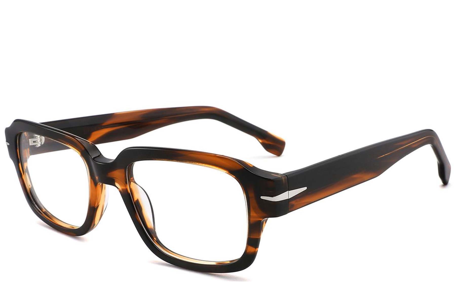 Lunettes rectangulaires en acétate écaille de tortue #BS2425-1719