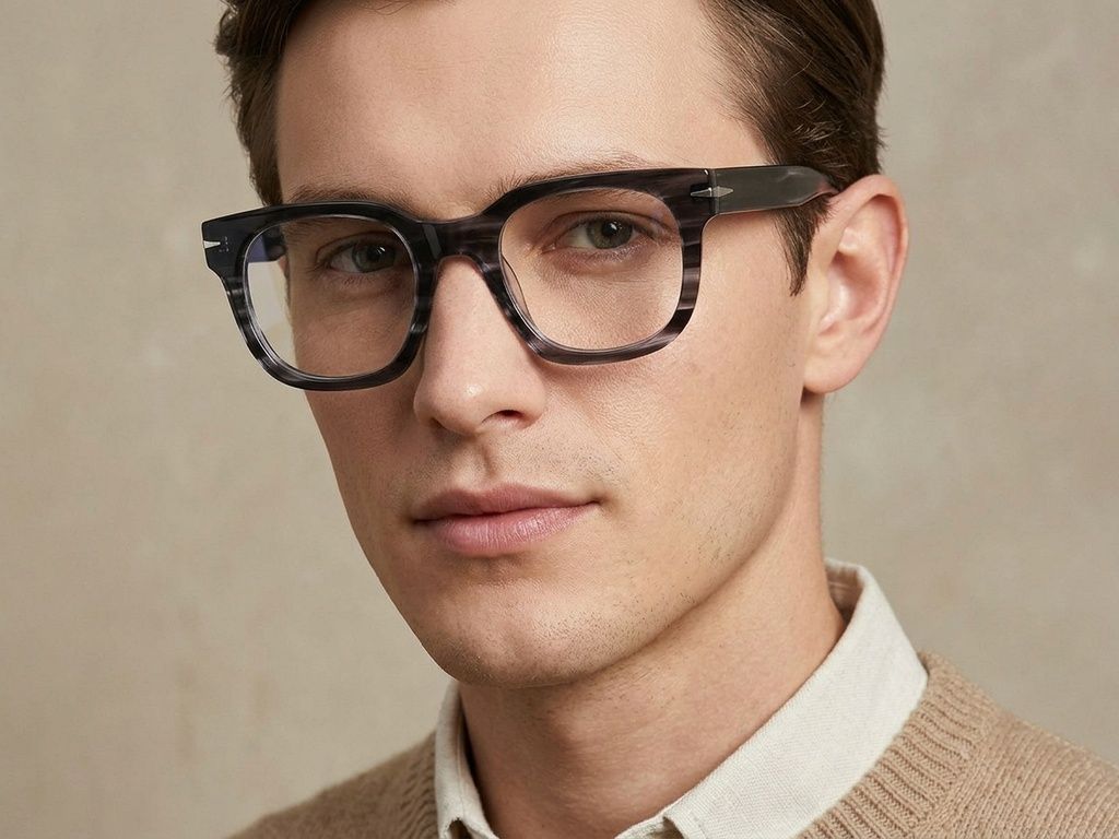 Rectangular Grey Acetate Glasses #BS2425-1724