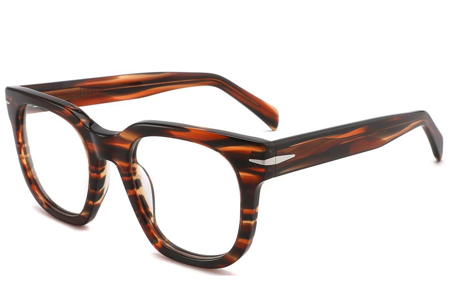 Rectangular Tortoiseshell Acetate Glasses #BS2425-1726