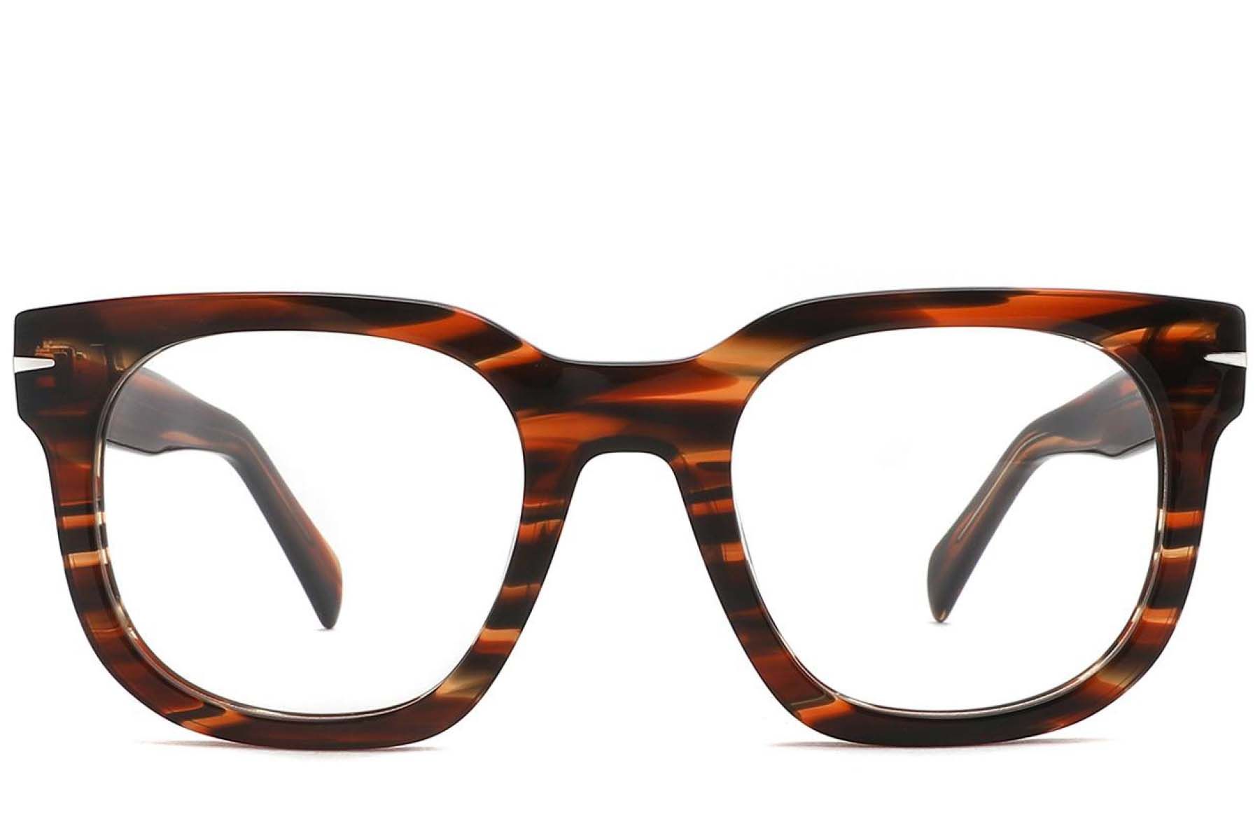 Rectangular Tortoiseshell Acetate Glasses #BS2425-1726