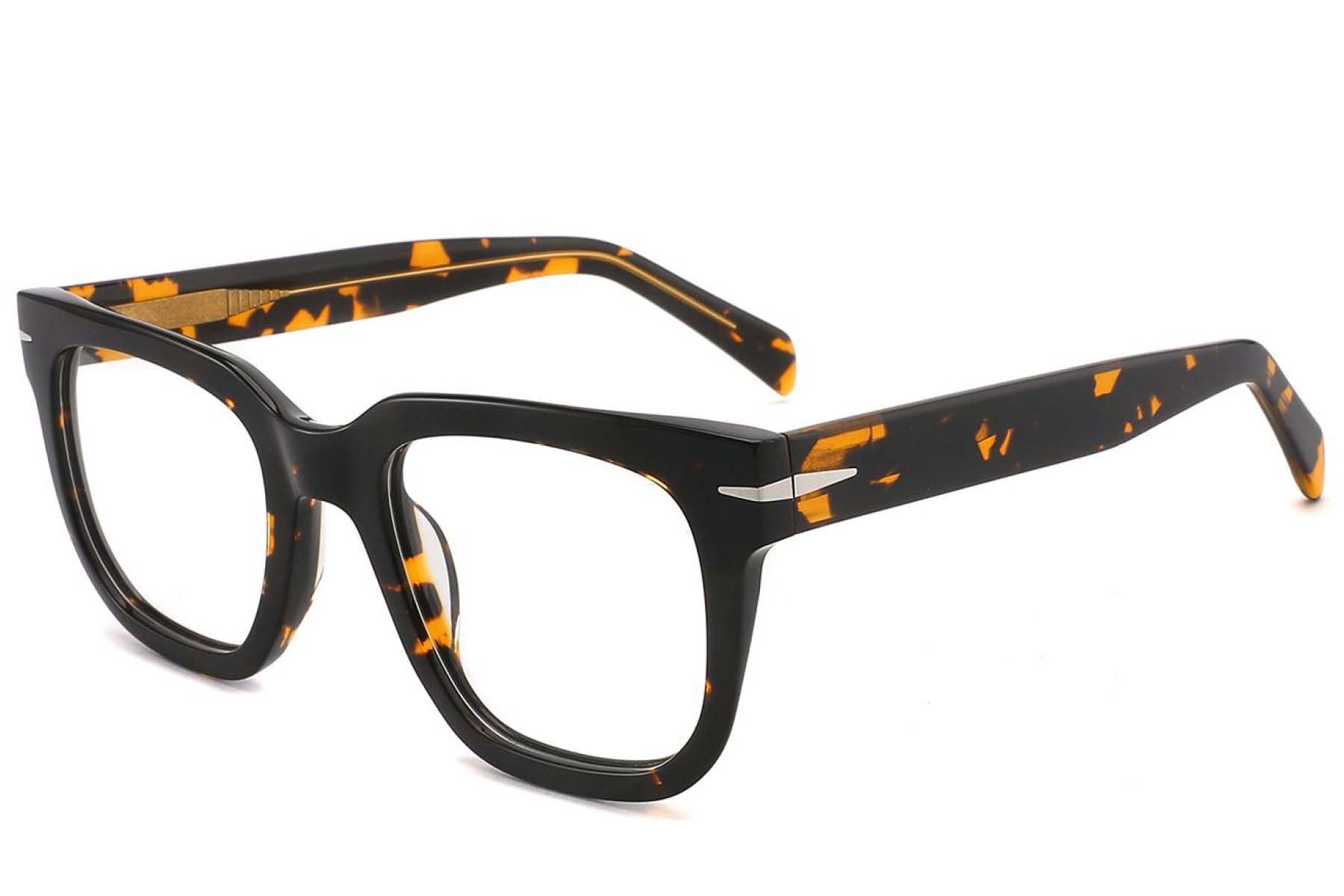 Rectangular Tortoiseshell Acetate Glasses #BS2425-1727
