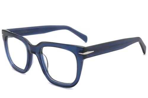 Lunettes rectangulaires en acétate bleu #BS2425-1729