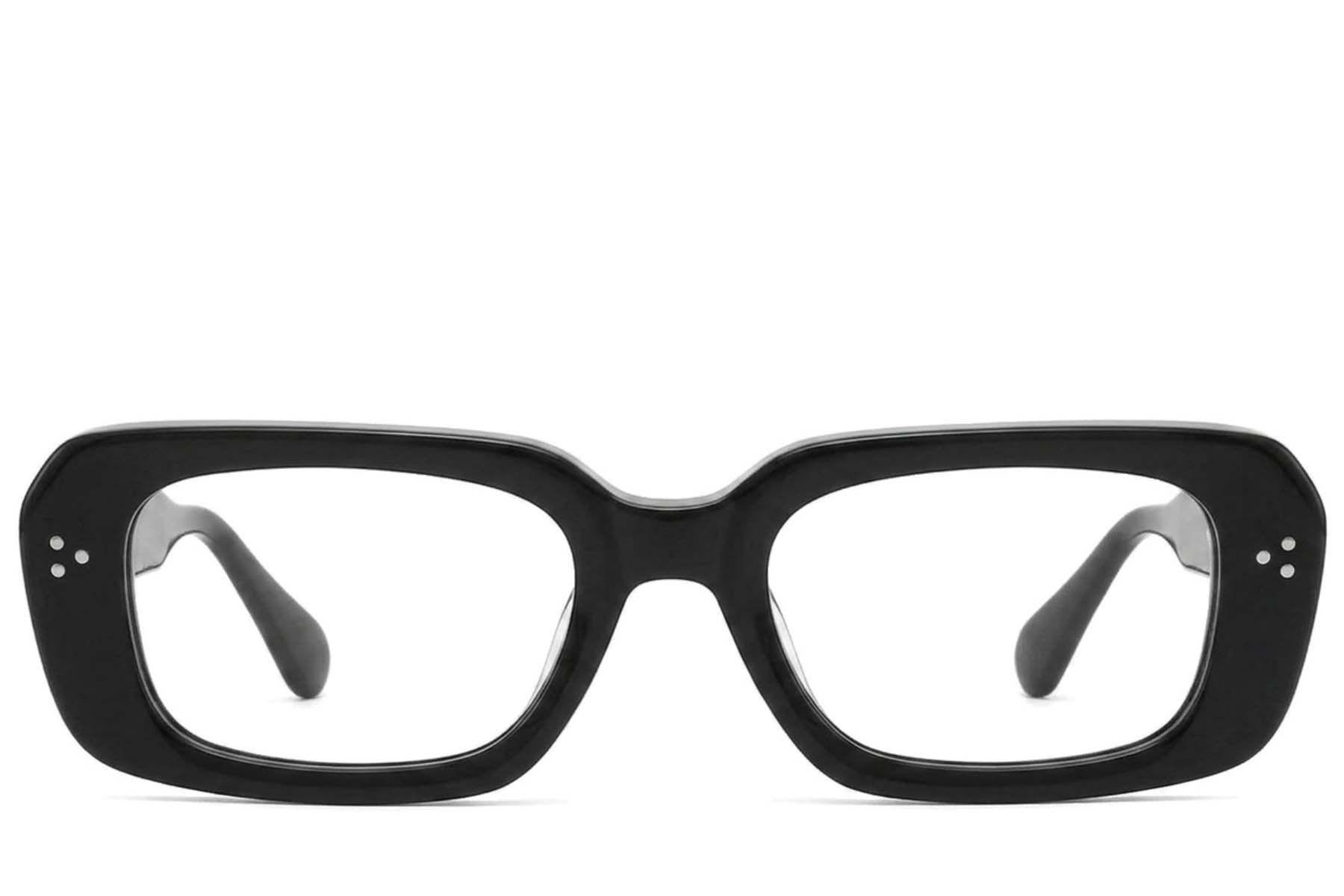 Vasos rectangulares de acetato negro #BS2425-1730