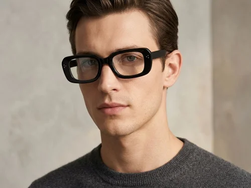Lunettes rectangulaires en acétate noir #BS2425-1730