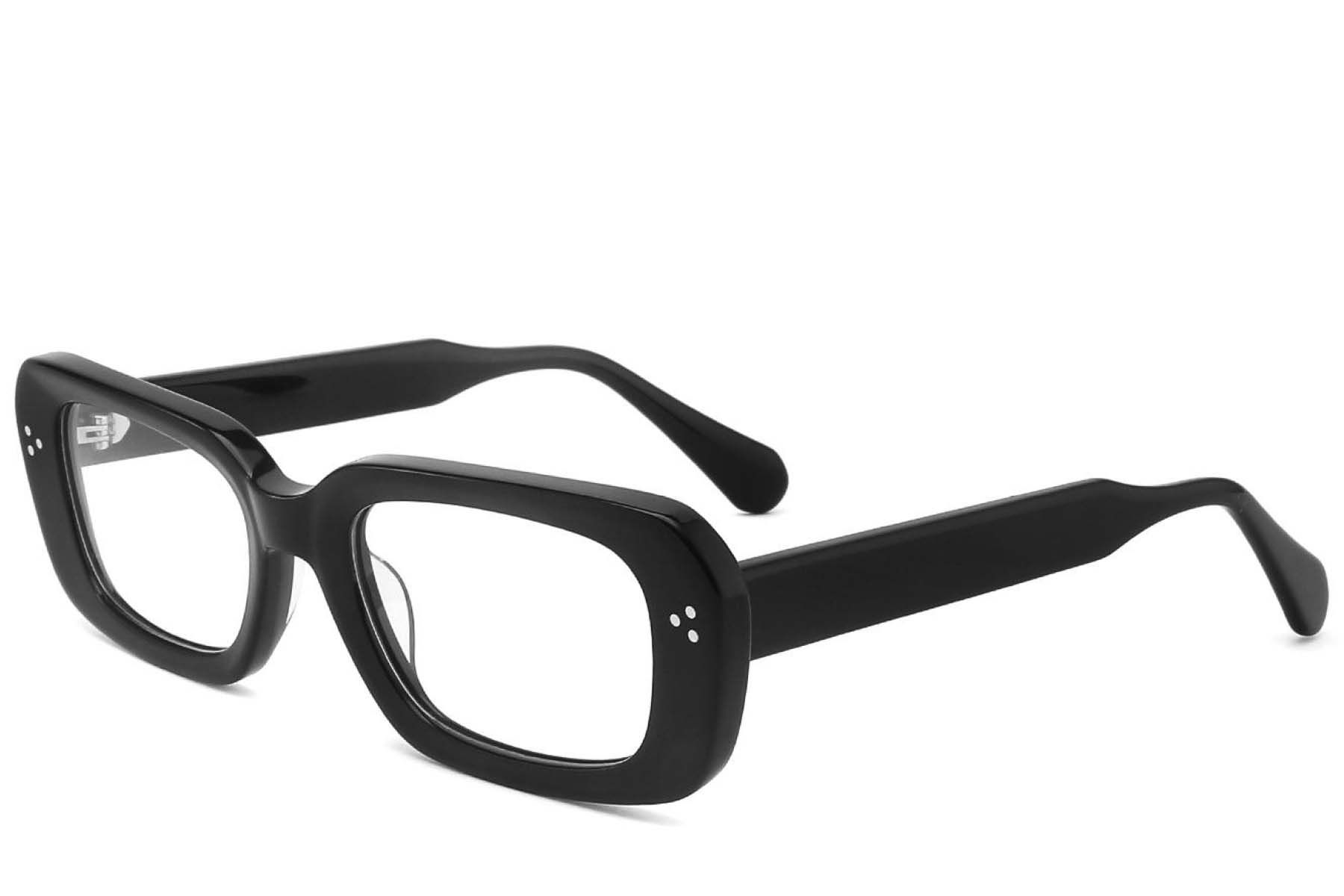 Rectangular Black Acetate Glasses #BS2425-1730