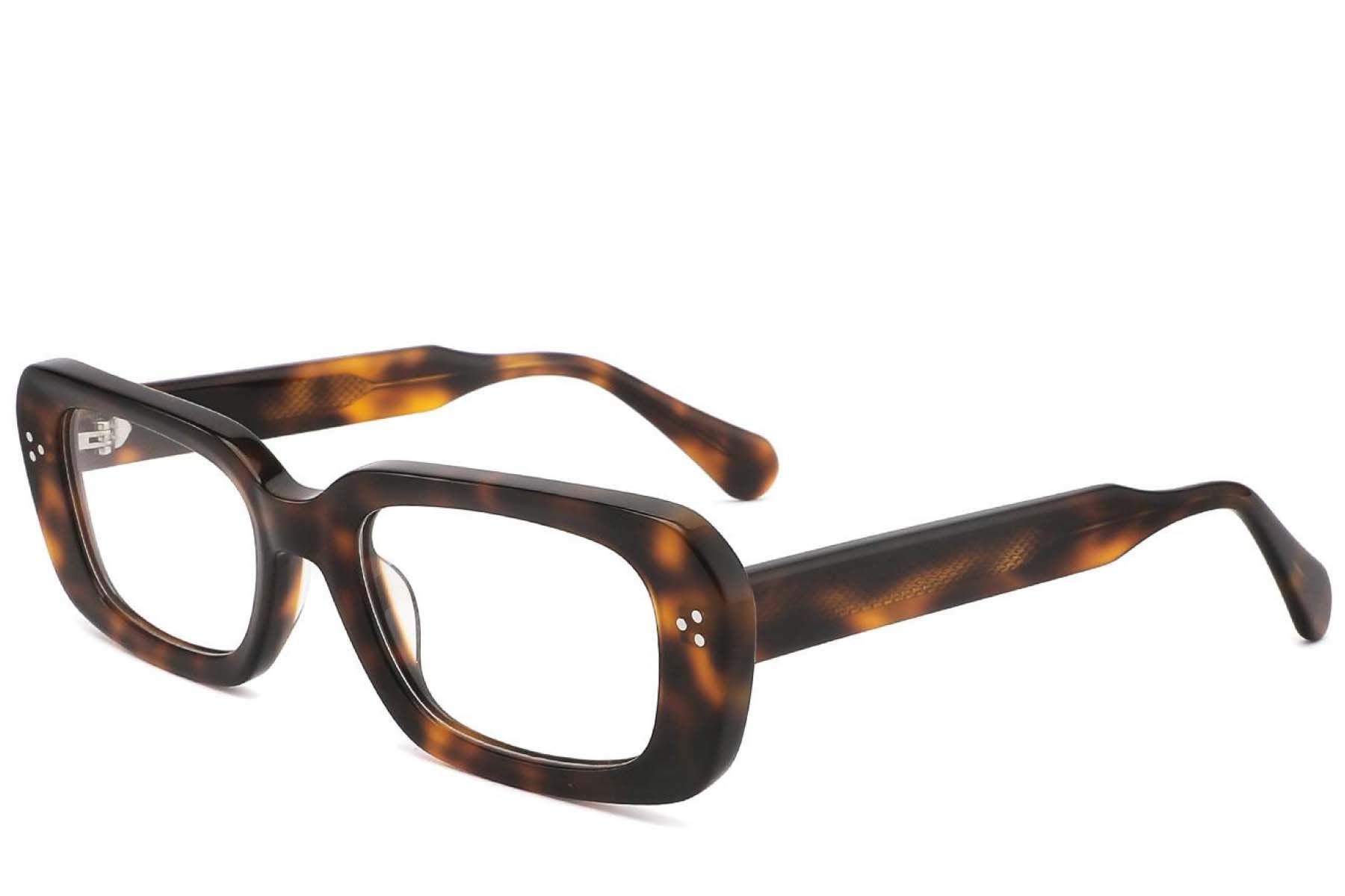 Rectangular Tortoiseshell Acetate Glasses #BS2425-1731