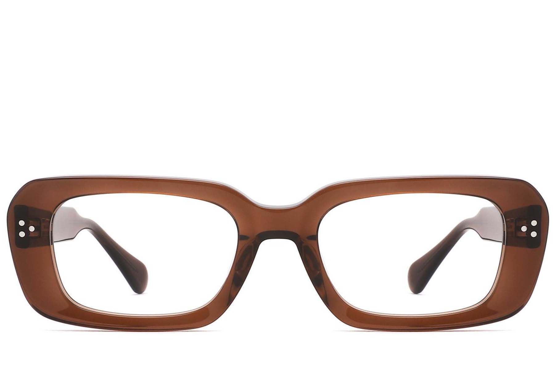 Bicchieri rettangolari in acetato marrone #BS2425-1733