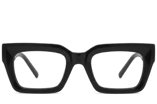 Lunettes rectangulaires en acétate noir #BS2425-1735