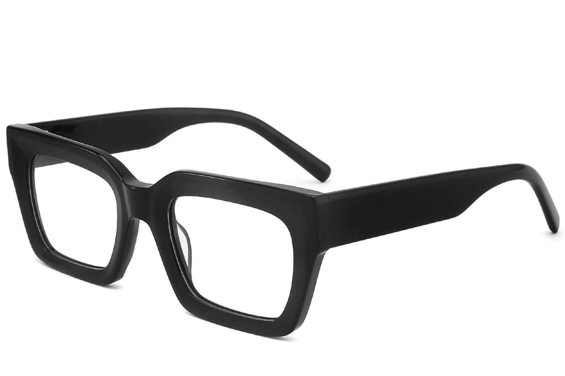 Rectangular Black Acetate Glasses #BS2425-1735