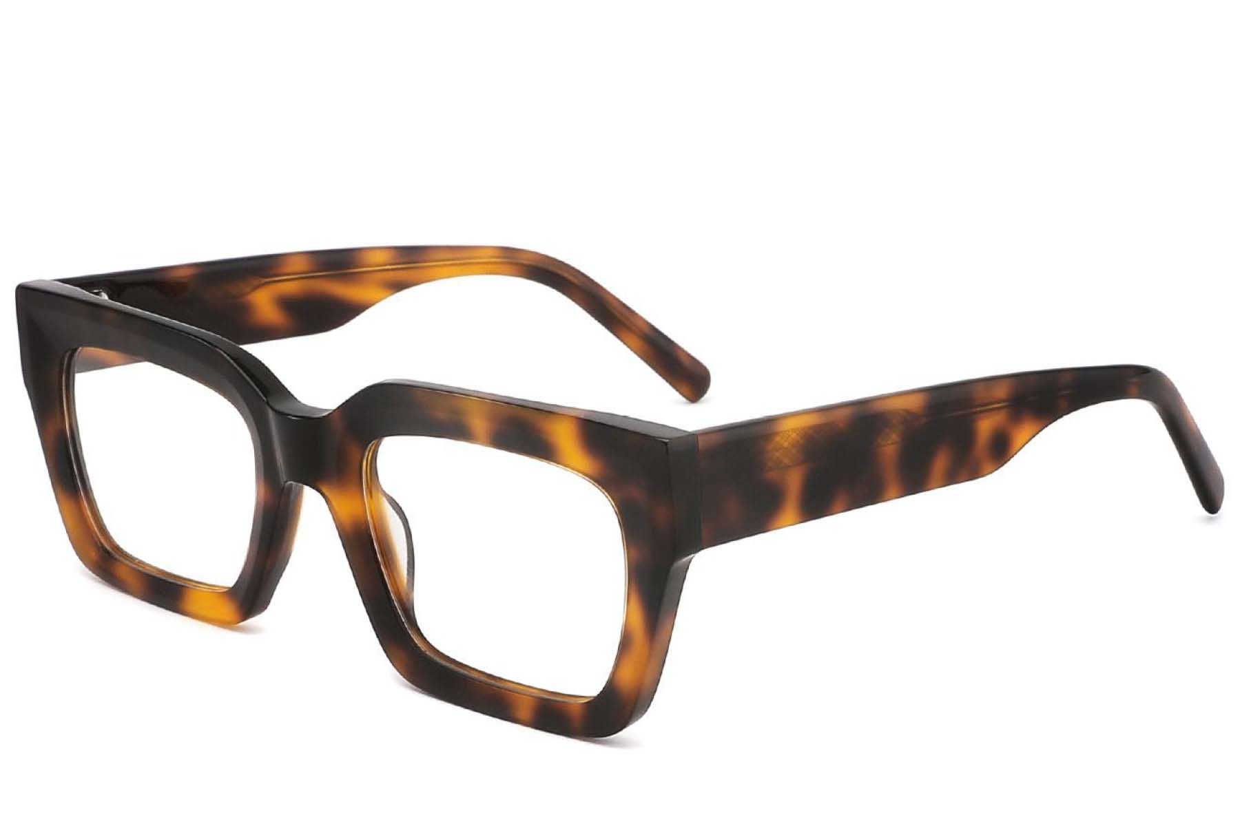 Rectangular Tortoiseshell Acetate Glasses #BS2425-1736