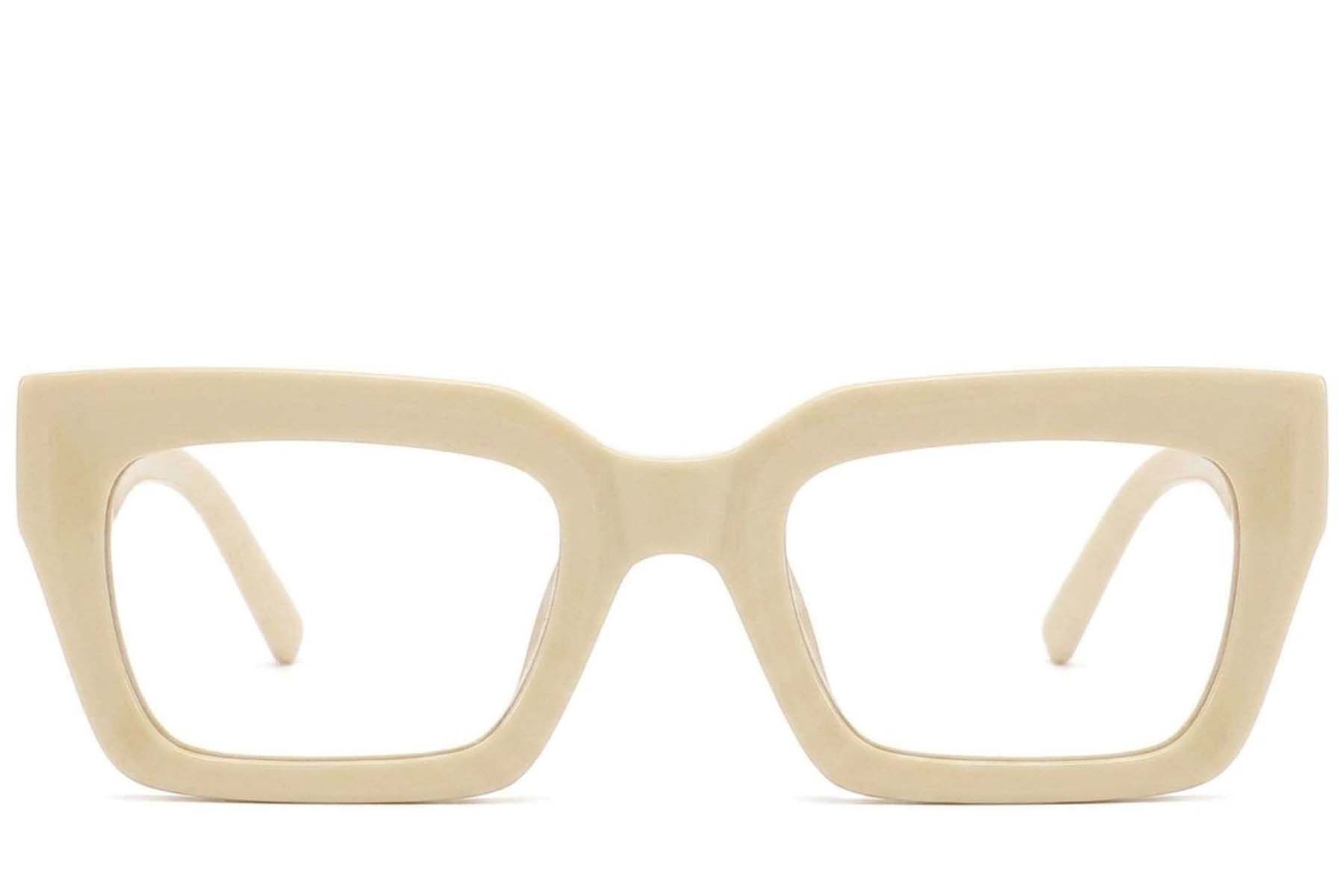 Verres rectangulaires en acétate crème #BS2425-1737