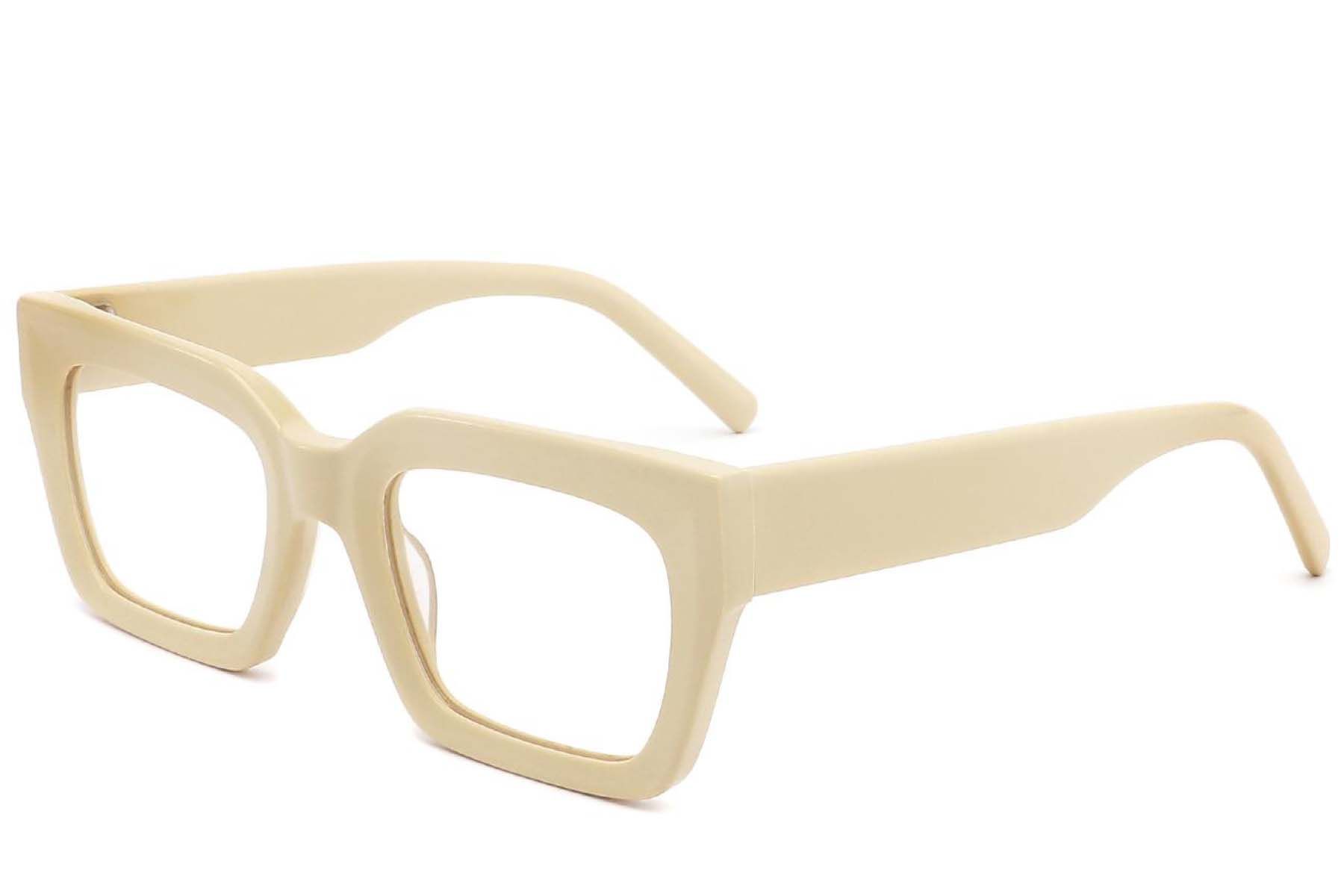 Rectangular Cream Acetate Glasses #BS2425-1737
